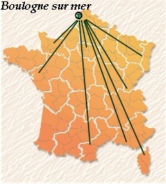 Here is a map representing deliveries in France
